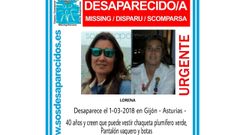 La mujer desaparecida en Gijón