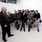 El presidente Seoane (de pie) se reuni� con los t�cnicos.