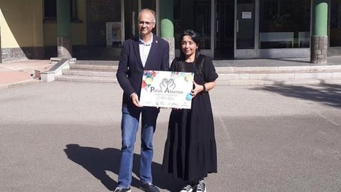 Juan Carlos Guerrero y Silvia Fern�ndez en la ampliaci�n de Patios Abiertos