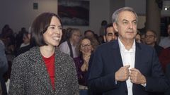 Jos� Luis Rodr�guez Zapatero durante un evento, junto a la ministra de Ciencia e Innovaci�n, Diana Morant.