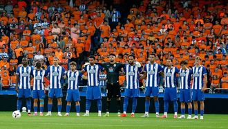 Imagen del �ltimo partido contra el Elche, con el fondo naranja como protesta
