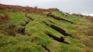 Grietas en el acantilado de Campelo, en Valdovi�o.