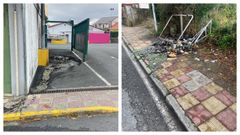 Incendio de contenedores en Mugardos