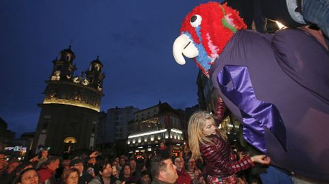 Carnaval de Pontevedra. Presentacin del loro Ravachol