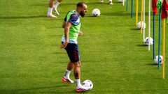 El delantero del Celta Borja Iglesias est� encadenando problemas f�sicos en lo que va de temporada.