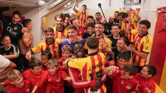 Los jugadores del Sant Andreu, celebrando el triunfo del pasado fin de semana.