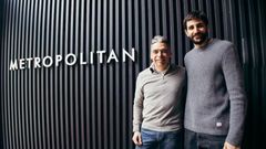 Albert Soler, CEO de Metropolitan, con el jugador de baloncesto profesional Ricky Rubio