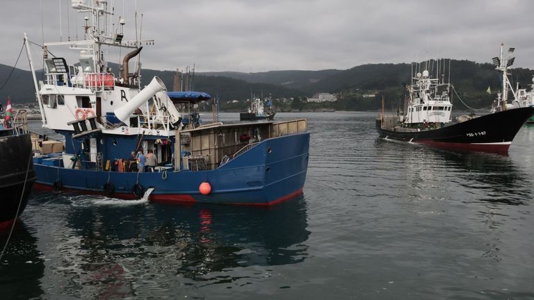 Tras arribar a Celeiro el jueves, la veintena de barcos vascos y c�ntabros que faenan con cebo vivo regresaron ayer a los caladeros.