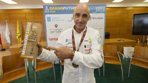 Fran G�mez Pallas, na recepci�n que lle fixo o Concello de Carballo.