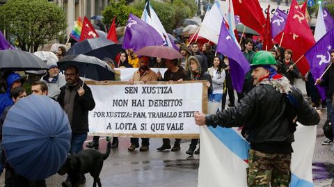 Manifestación de la CUT, CNT y CGT en Vigo.