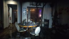 Un aspecto de la sala donde se produjo el incendio, en una fotograf�a tomada por los bomberos del parque de Chantada