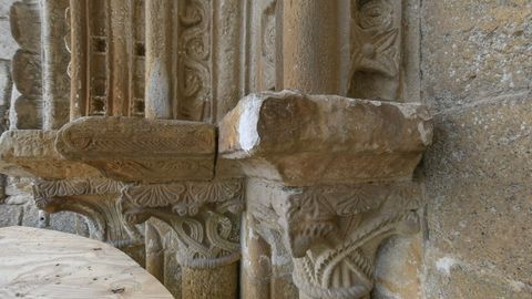 Trabajos de restauracin en la iglesia de Meira