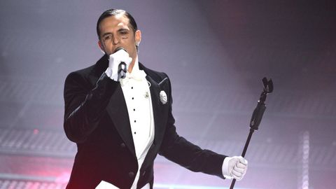 Achille Lauro, durante su actuacin en el festival de Sanremo