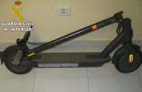 Patinete recuperado por la Guardia Civil