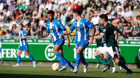 Lance del ltimo derbi entre el Deportivo y el Racing de Ferrol