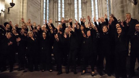 En imagen de archivo, actuaci�n del Coro de Adultos del Conservatorio viveirense