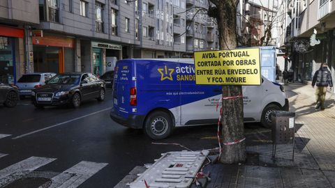 Obras en la avenida de Portugal.