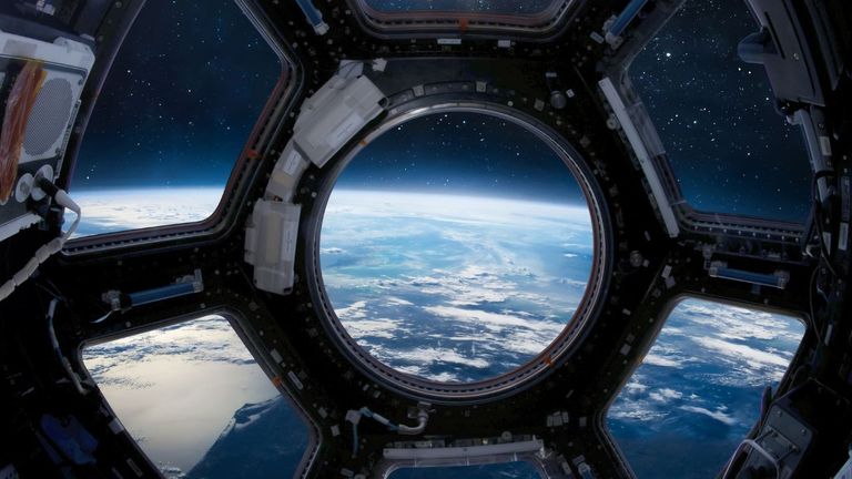 Vista del espacio y la Tierra desde la Agencia Espacial Internacional