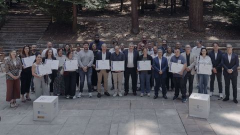 Autoridades y diplomados, en el acto de entrega de las distinciones del Sistema Integral de Calidade Tur&iacute;stica Espa&ntilde;ola en Destinos (Sicted) celebrada en O Carballi&ntilde;o.