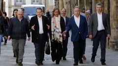 Abel Caballero, Carmela Silva y Xos� S�nchez Bugallo, paseando por las calles de Santiago