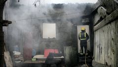 Dos casas calcinadas en Betanzos