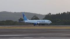 Aeronave de United Airlines que oper� el primer vuelo directo entre Nueva York y Santiago, el 28 de mayo del 2026