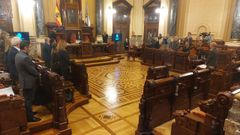 Minuto de silencio durante el pleno de octubre de A Coruña
