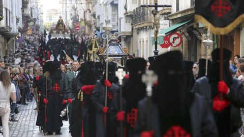 La procesi�n del Santo Entierro de Ferrol, que este a�o contar� con un tramo silencioso, en una imagen de archivo.