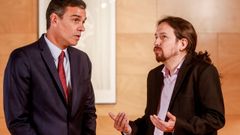 Pedro S�nchez y Pablo Iglesias durante su �ltima reuni�n