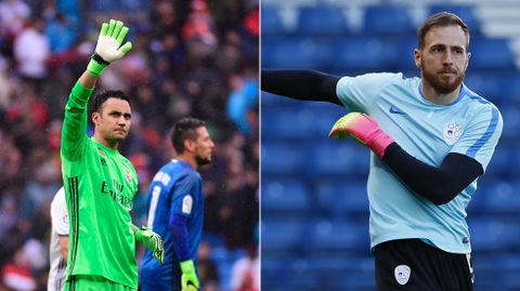 KEYLOR-OBLAK. Condicionados por lo que tienen delante. Cuando interviene Keylor lo hace para ser decisivo. Oblak me parece un buen portero, pero est� muy ayudado por todo su equipo.