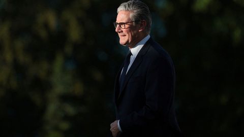 El primer ministro brit�nico, Keir Starmer, durante la reuni�n de ayer del G7.