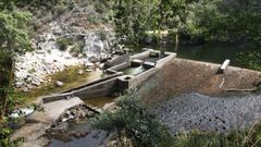 Caudal actual del r�o L�rez, a la altura de la estaci�n de bombeo de Monte Porreiro, en Pontevedra