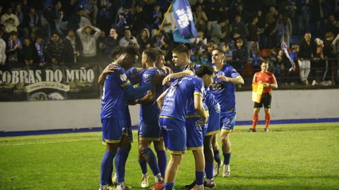 El Ourense CF celebr la victoria en Copa del Rey ante el Real Oviedo