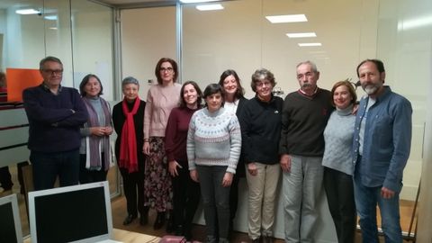 Miembros del grupo Eleuterio Quintanilla en la Escuela de Comercio