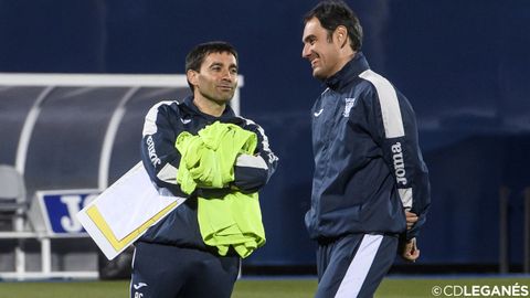 Pedro Hern�ndez, a la derecha, con Asier Garitano
