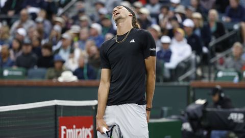 Zverev se lamenta tras ser derrotado por Alcaraz en un partido protagonizado por las abejas