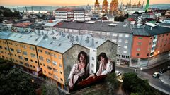 El mural ganador�est� ubicado en la�calle R�o C�davo n�mero 9, integrado en las fachadas conectadas de dos edificios