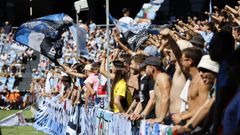 Aficionados del Celta, durante el partido frente al M�laga en Bala�dos.