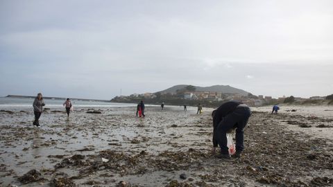 El mar regal� a los vecinos de Fisterra decenas de almejas o vieiras y estos aceptaron encantados el obsequio