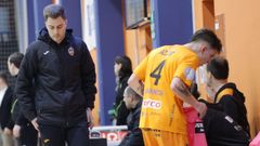 David Rial y Aln, durante el partido contra el Sala 5 Martorell en el Vista Alegre.