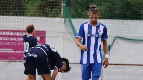 Nelson, el sobrino de Aubameyang, en el &uacute;ltimo partido amistoso del Juvenil A