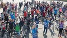 Ciclistas en la explanada de Poniente, antes del inicio de una de las bicicletadas de 30 D�as en Bici en 2018.Ciclistas en la explanada de Poniente, antes del inicio de una de las bicicletadas de 30DEB en 2018