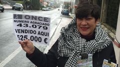 Isabel Garc�a, vendedora de la ONCE que reparti� los cupones premiados