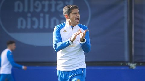 Antonio Hidalgo, durante un entrenamiento en Abegondo.