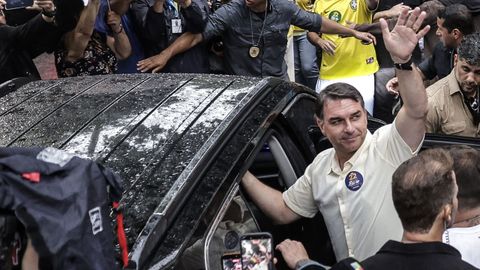 Fl�vio Bolsonaro, en v�speras de las elecciones, en R�o de Janeiro