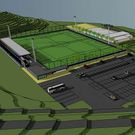 Infograf�a del nuevo campo de f�tbol de A Estrada, junto a la Agasp