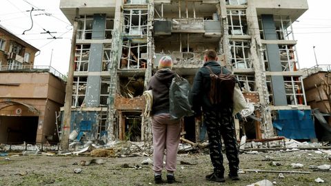 Edificio ruso derribado por un dron ucraniano
