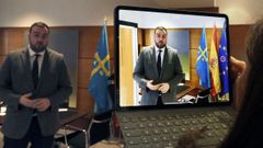 El presidente del Principado, Adri�n Barb�n, ha participado en la conferencia telem�tica con sus colegas de otras autonom�as y Pedro S�nchez