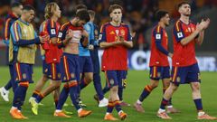 Los jugadores de la selecci�n espa�ola aplaudiendo a la afici�n tras el encuentro en La Cartuja ante Turqu�a