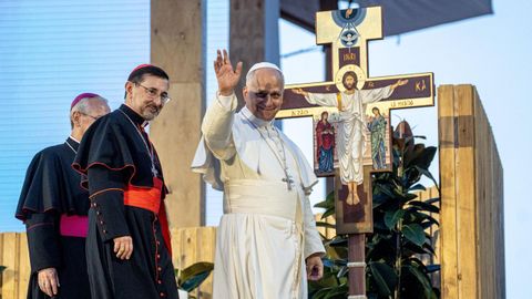 El papa Le�n XIV, en la vigilia de oraci�n en la plaza de Lima el pasado s�bado